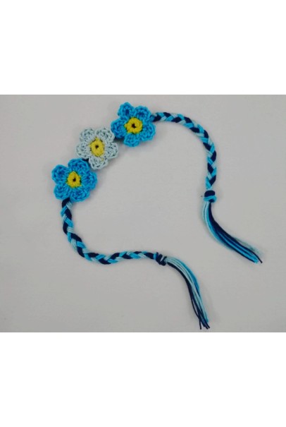 Happy Threads Handcrafted Crochet Raakhi (Blue with Flower Motifs) Happy Threads Handcrafted Crochet Raakhi (Blue with Flower Motifs)